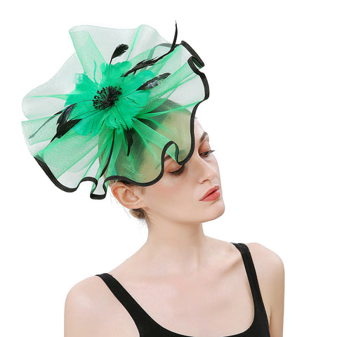Image of Flax Net Face Veil Fascinator Hat - Itopfox