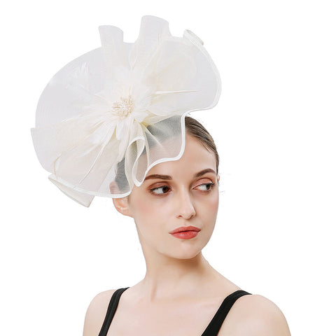 Image of Flax Net Face Veil Fascinator Hat - Itopfox