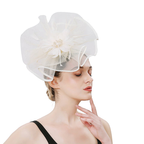 Image of Flax Net Face Veil Fascinator Hat - Itopfox