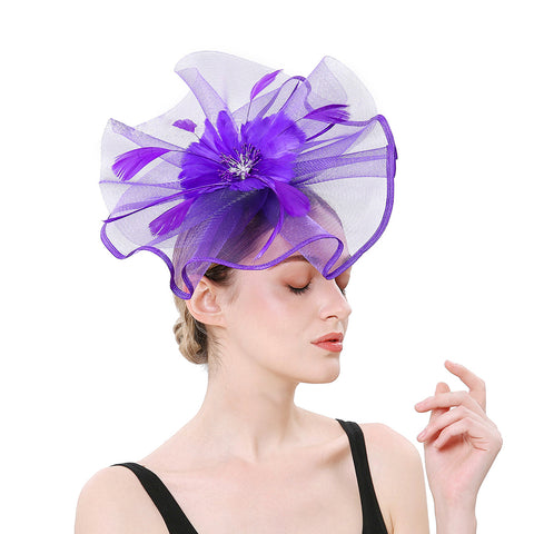 Image of Flax Net Face Veil Fascinator Hat - Itopfox