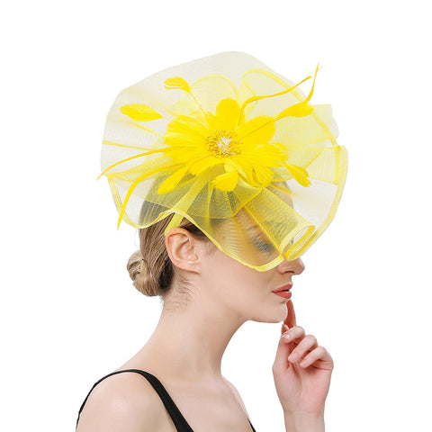 Image of Flax Net Face Veil Fascinator Hat - Itopfox