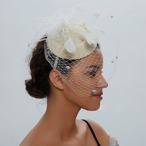 Image of Veil Fascinator For Banquet - Itopfox