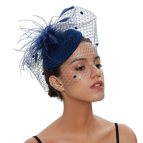 Image of Veil Fascinator For Banquet - Itopfox