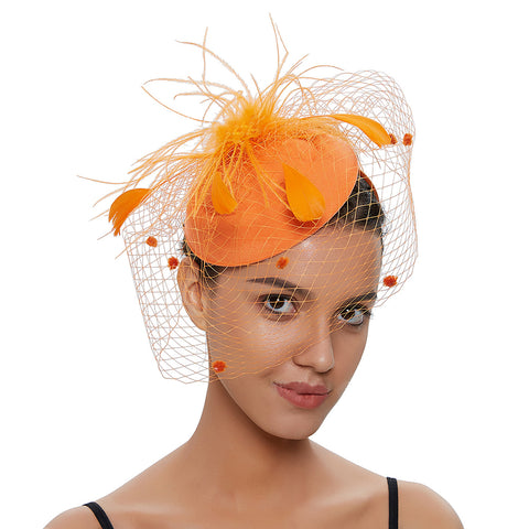 Image of Veil Fascinator For Banquet - Itopfox