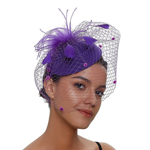 Image of Veil Fascinator For Banquet - Itopfox