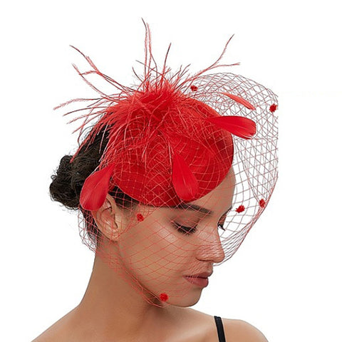 Image of Veil Fascinator For Banquet - Itopfox