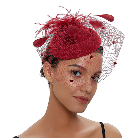 Image of Veil Fascinator For Banquet - Itopfox