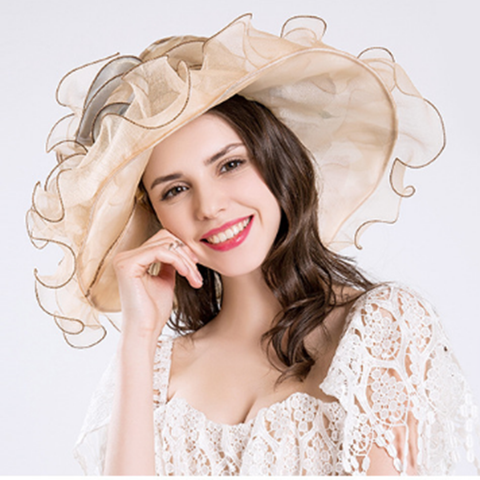 Image of Floppy Organza Church Derby Hat - Itopfox