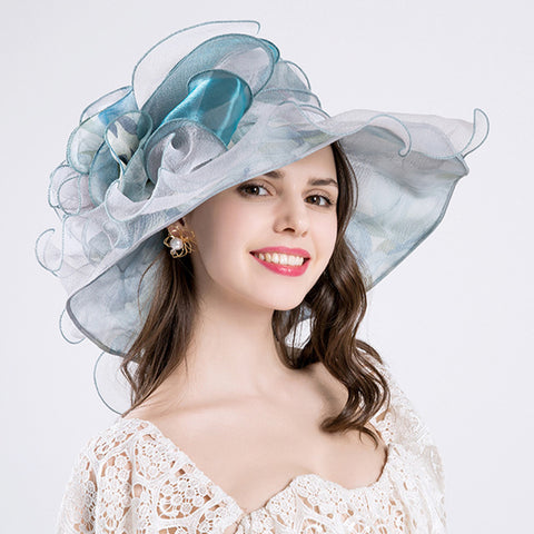 Image of Floppy Organza Church Derby Hat - Itopfox