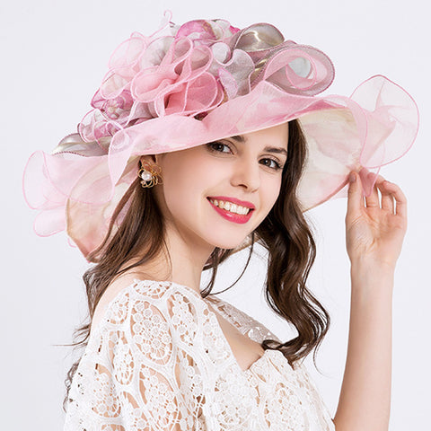 Image of Floppy Organza Church Derby Hat - Itopfox