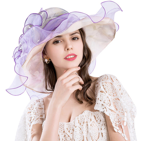 Image of Floppy Organza Church Derby Hat - Itopfox