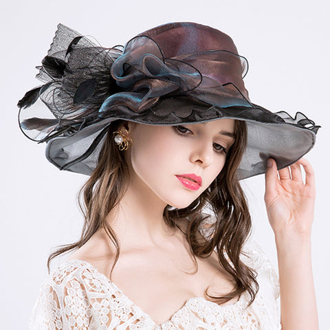 Image of Wide Brim Kentucky Derby Church Hats - Itopfox