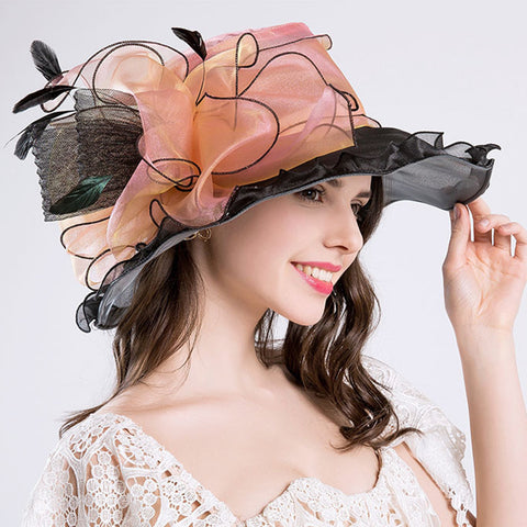 Image of Wide Brim Kentucky Derby Church Hats - Itopfox