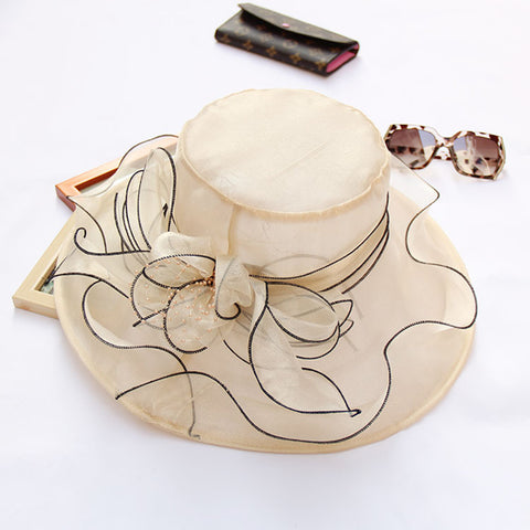 Image of Wide Brim Tea Party Kentucky Derby Hats - Itopfox