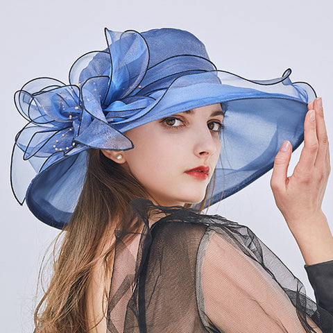 Image of Wide Brim Tea Party Kentucky Derby Hats - Itopfox