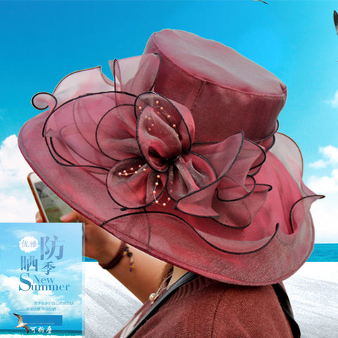 Image of Wide Brim Tea Party Kentucky Derby Hats - Itopfox