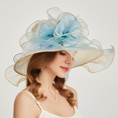 Image of Tea Party Organza Kentucky Derby Hats - Itopfox