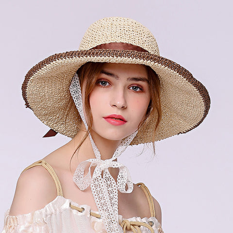 Image of Big Brim Foldable Straw Sun Hat - Itopfox