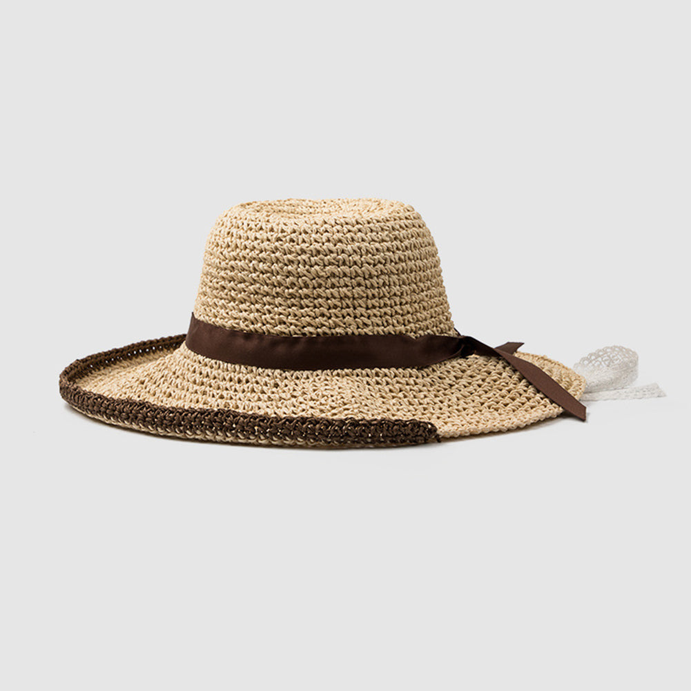 Big Brim Foldable Straw Sun Hat - Itopfox