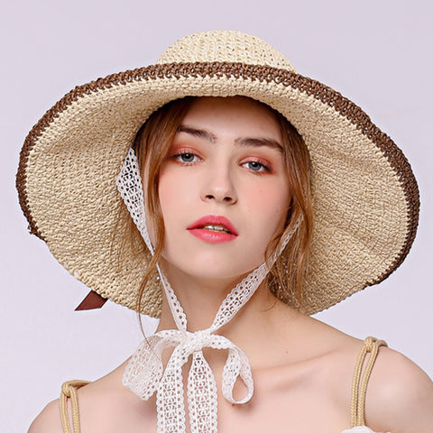 Image of Big Brim Foldable Straw Sun Hat - Itopfox