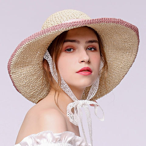 Image of Big Brim Foldable Straw Sun Hat - Itopfox