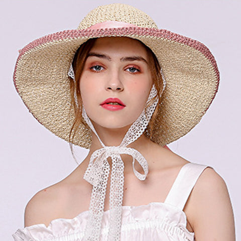 Image of Big Brim Foldable Straw Sun Hat - Itopfox