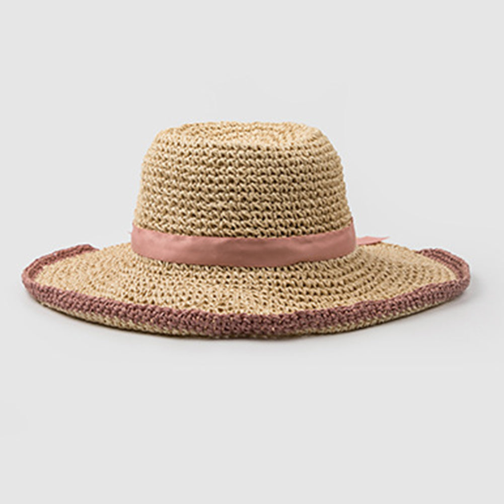 Big Brim Foldable Straw Sun Hat - Itopfox