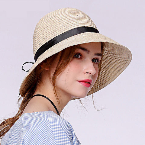 Image of Bowknot Foldable Cloche Sun Hat - Itopfox