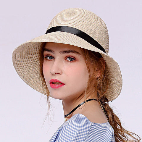 Image of Bowknot Foldable Cloche Sun Hat - Itopfox