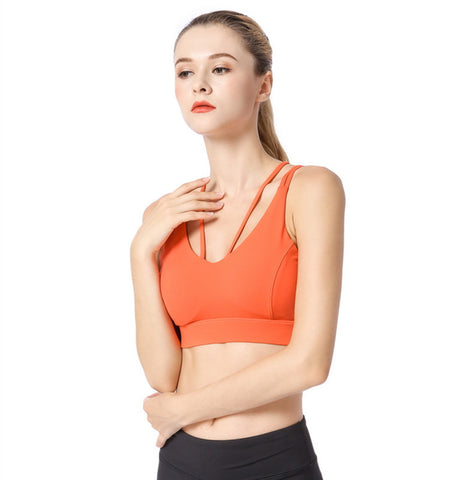 Image of Cross Strappy Back Sports Bra - Itopfox