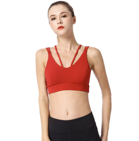 Image of Cross Strappy Back Sports Bra - Itopfox