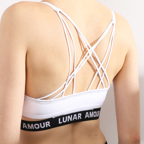 Image of Cross-Back Yoga Bra Top - Itopfox