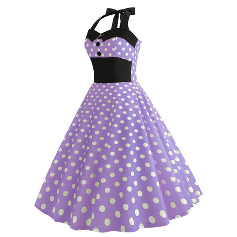 Halter 50s Retro Tea Party Dress - Itopfox