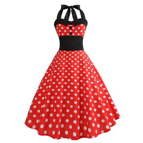 Image of Halter 50s Retro Tea Party Dress - Itopfox