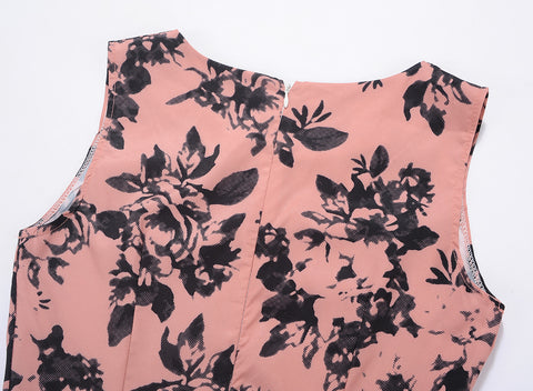 Image of Classic Vintage Floral Hepburn Dress - Itopfox
