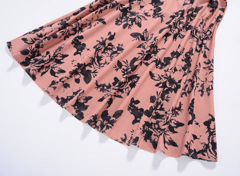 Image of Classic Vintage Floral Hepburn Dress - Itopfox