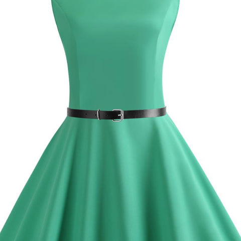 Image of Pure Color Tea Party Hepburn Dress - Itopfox