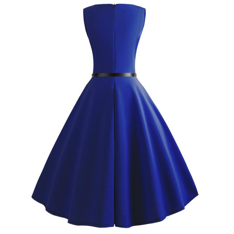 Pure Color Tea Party Hepburn Dress - Itopfox