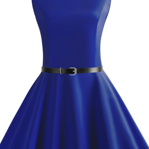 Image of Pure Color Tea Party Hepburn Dress - Itopfox
