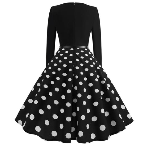 Image of Polka Dots Vintage Dress With Belt - Itopfox