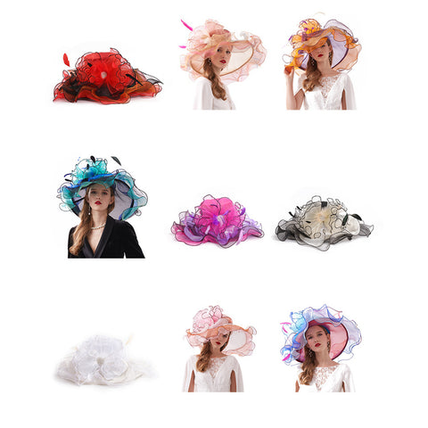 Image of Organza Church Tea Party Hat - Itopfox