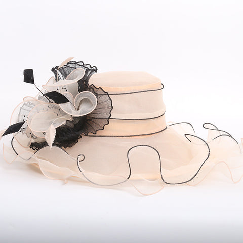 Image of 2-In-1 Fascinator Gauze Church Hat - Itopfox