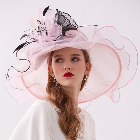 Image of 2-In-1 Fascinator Gauze Church Hat - Itopfox