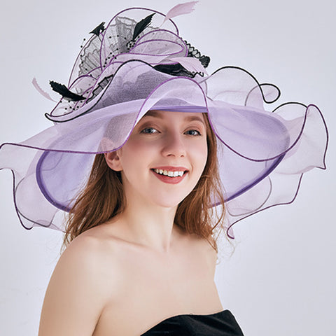 Image of 2-In-1 Fascinator Gauze Church Hat