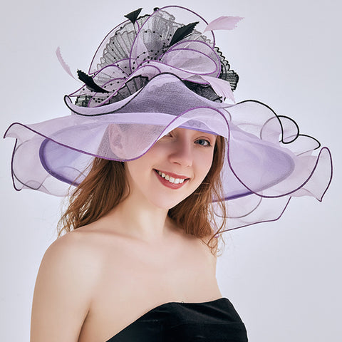 Image of 2-In-1 Fascinator Gauze Church Hat