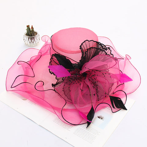 Image of 2-In-1 Fascinator Gauze Church Hat