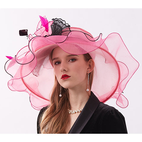 Image of 2-In-1 Fascinator Gauze Church Hat - Itopfox