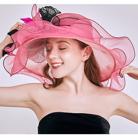 Image of 2-In-1 Fascinator Gauze Church Hat