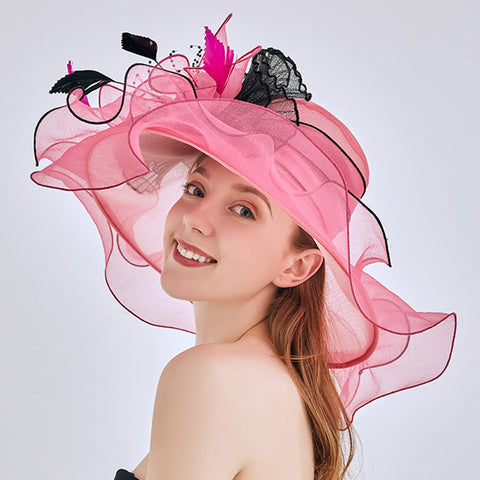 Image of 2-In-1 Fascinator Gauze Church Hat