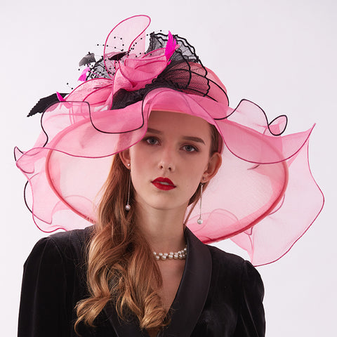 Image of 2-In-1 Fascinator Gauze Church Hat - Itopfox